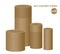 Group of brown eco cosmetic tubes.