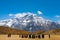 Group Buddhist Pilgrims Himalaya Mountain