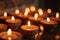 Group of burning candles for meditation AI generated