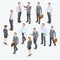 Group of business human isometric design.