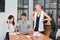 Group of business people meeting in a meeting room, sharing their ideas, Multi ethnics