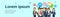 Group Of Business People Over Network And Marketing Icons In Chat Bubbles Horizontal Banner