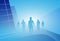 Group Of Business People Silhouette Businesspeople Walk Step Forward Over Abstract Background