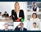 Group of Business team working people using video conference system enjoy online see face talking by video call application via