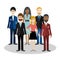 Group of bussiness people. Cartoon avatar.