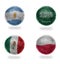 Group C. realistic football balls with national flags of argentina, saudi arabia, mexico,poland , ,soccer teams