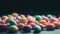 a group of candy balls sitting on top of a table