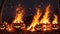 A Group Of Carved Pumpkins Sitting In Front Of A Fire. Generative AI