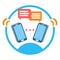 Group chat dialog vector sign. Online social networking, team chatting. Global media communication, forum, internet connection