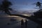 Group chat at sunset in Alona Beach in Bohol Philippines