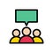 Group chat vector line colour icon