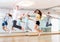 Group of cheerful tweens jumping during dances class