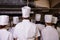 Group of chefs standing together in kitchen