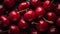 A group of cherries with water drops on them background