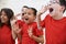 Group Of Children Enjoying Drama Class Together