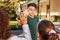 Group of children gives themselves a high five