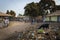 Group of children playing in a dirty street at the Bissaque neighborhood in the city of Bissau, Guinea Bissau.