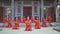 A Group of Chinese Kids dancing together in hip-hop style in front of the Chinese gate