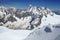 Group of climbers ascend from Vallee Blanche