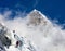 Group of climbers on mountains montage to mount Lhotse