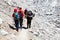 Group of climbers in snow mountains