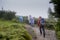 Group of climbers on the way to the top of the mountain