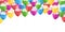 Group colored helium fly balloons banner background - vector