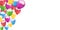 Group colored helium fly balloons banner background - vector