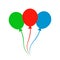 Group colored helium fly balloons - vector