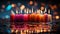 A group of colorful candles that say\\\'the year. Generative Ai.