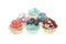 Group of Colorful Cupcakes Isolated