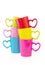 Group of colorful cups, on white