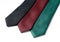 Group of colorful neckties on white