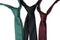 Group of colorful neckties on white