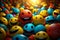 a group of colorful smiley faces