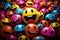a group of colorful smiley faces