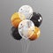 Group of Colour Glossy Helium Balloons on Transparent B