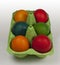 Group of Coloured Easter eggs in the Egg Carrier