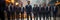 Group of Confident Business People in a Team or Partnership Standing in Row extreme closeup. Generative AI