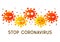Group of coronavirus cartoon emoji characters isolated on white background