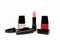 Group of cosmetics on white background