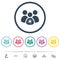 Group covid infection flat color icons in round outlines