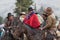 Group of cowboys on horseback in Toacazo Ecuador