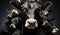 A group of cows standing next to each other. Generative AI image.