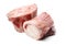 Group of cut raw oxtail bones