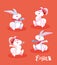Group of cute rabbits of easter