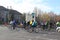 Group of cyclists on the street