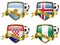 Group D 4 countries flag icon with gold frame & ribbon
