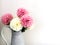 Group of dahlia flowers in a pitcher