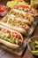 Group of Delicious Different Grilled Hot Dogs